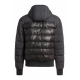 Blouson cuir noir manches nylon capuche Sly PMJKMP01 0541 Parajumpers vêtements shop boutique online strasbourg france