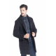 Manteau tartan marron bleu col doudoune_CP losangeles MT275 045_masons_homme_strasbourg_boutique_homme_vêtements_mode