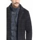 Manteau tartan marron bleu col doudoune_CP losangeles MT275 045_masons_homme_strasbourg_boutique_homme_vêtements_mode