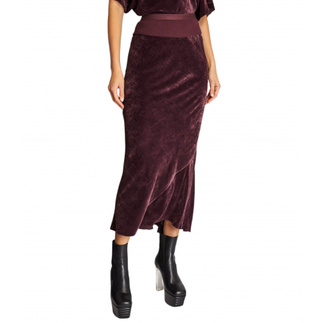 Jupe longue pan de velours améthyste RP02C 1332 V 33 Rick Owens femme vêtement online strasbourg boutique algorithmelaloggia