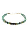 Bracelet Puka en émeraude vert et onyx PUKBREM