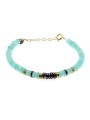 Bracelet Puka en amazonite et onyx ciel noir PUKBRAMA