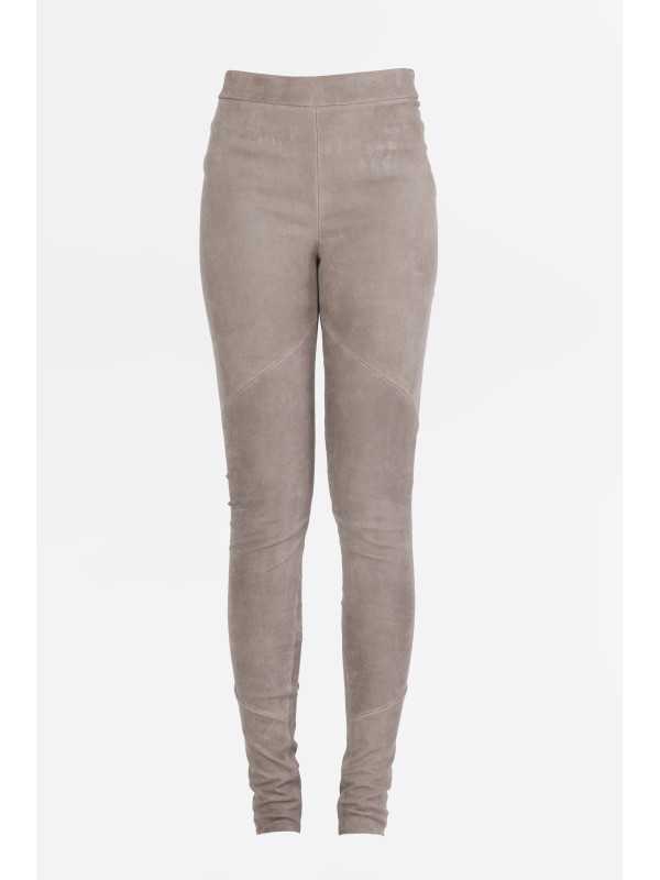 Leggings cuir suède taupe Isabel Benenato Femme DL04 88 Strasbourg Boutique Online Mode 