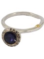 Bague_fine tête haute iolite violet cerclé_Diamants_Belquis_Rosa Maria Jewellery_bijoux_strasbourg_Boutique_online