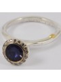 Bague_fine tête haute iolite violet cerclé_Diamants_Belquis_Rosa Maria Jewellery_bijoux_strasbourg_Boutique_online