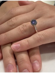 Bague_fine tête haute iolite violet cerclé_Diamants_Belquis_Rosa Maria Jewellery_bijoux_strasbourg_Boutique_online