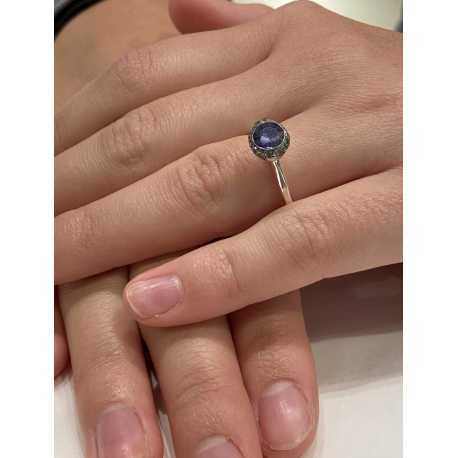 Bague_fine tête haute iolite violet cerclé_Diamants_Belquis_Rosa Maria Jewellery_bijoux_strasbourg_Boutique_online