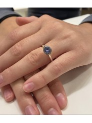 Bague_fine tête haute iolite violet cerclé_Diamants_Belquis_Rosa Maria Jewellery_bijoux_strasbourg_Boutique_online