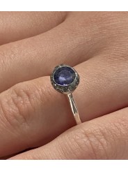 Bague_fine tête haute iolite violet cerclé_Diamants_Belquis_Rosa Maria Jewellery_bijoux_strasbourg_Boutique_online