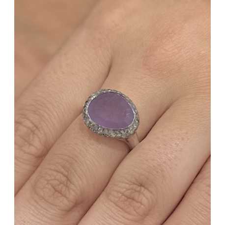 Bague_Améthyte_parme cerclé Diamants gris_Olax SST DIA IG 2R ANH MAT_Rosa Maria Jewellery_Boutique_strasbourg_online_Bijoux