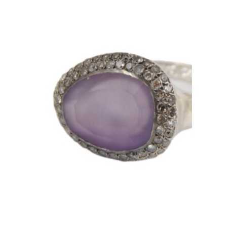 Bague_Améthyte_parme cerclé Diamants gris_Olax SST DIA IG 2R ANH MAT_Rosa Maria Jewellery_Boutique_strasbourg_online_Bijoux