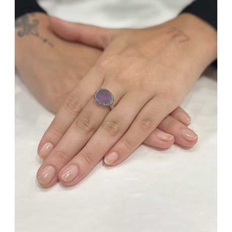Bague_Améthyte_parme cerclé Diamants gris_Olax SST DIA IG 2R ANH MAT_Rosa Maria Jewellery_Boutique_strasbourg_online_Bijoux