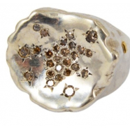 Bague_Large Argent incurvée_Diamants cognac_Mara DIX CO_Rosa Maria Jewellery_Boutique_strasbourg_online_Bijoux_ring