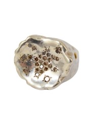 Bague_Large Argent incurvée_Diamants cognac_Mara DIX CO_Rosa Maria Jewellery_Boutique_strasbourg_online_Bijoux_ring