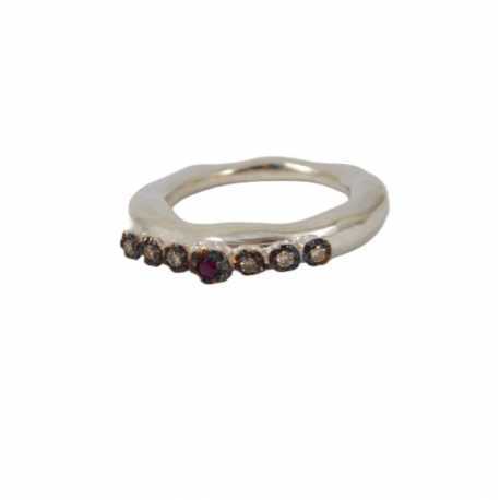 Bague 6 Diamants cognac 1 rubis Poppy_Rosa Maria Jewellery_Boutique_online_Bijoux_ring_algorithmelaloggia_ 5(7) S ST DIA CO 6P R
