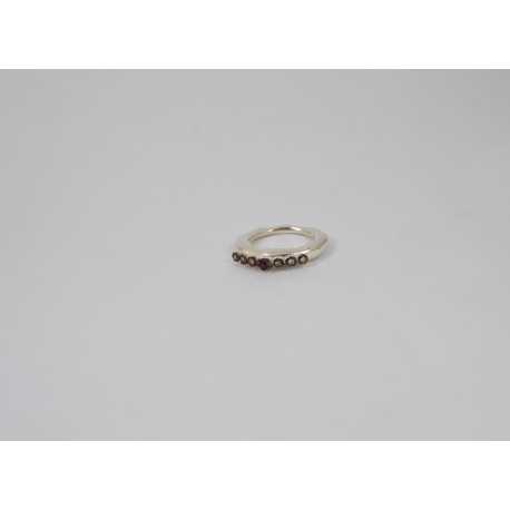 Bague 6 Diamants cognac 1 rubis Poppy_Rosa Maria Jewellery_Boutique_online_Bijoux_ring_algorithmelaloggia_ 5(7) S ST DIA CO 6P R