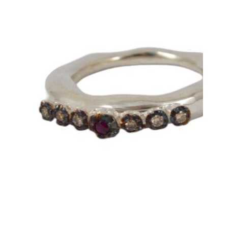 Bague 6 Diamants cognac 1 rubis Poppy_Rosa Maria Jewellery_Boutique_online_Bijoux_ring_algorithmelaloggia_ 5(7) S ST DIA CO 6P R