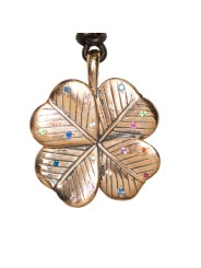 Pendentif_Bronze_trefle_Clover_Saphirs_multi_diamants_tsavorite_0155BR_Catherine Michiels_strasbourg_france_Jewellery