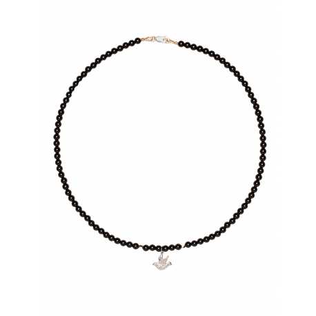 Collier_Colombe Argent Diamants Agate noir_FW2305_Catherine Michiels_strasbourg_france_Bijoux_Jewellery_homme_femme