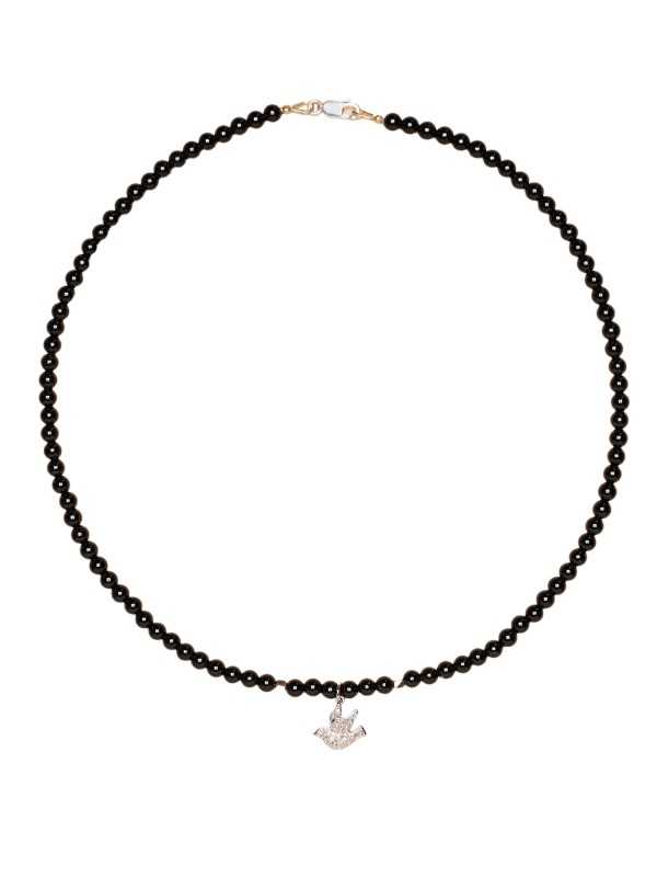 Collier_Colombe Argent Diamants Agate noir_FW2305_Catherine Michiels_strasbourg_france_Bijoux_Jewellery_homme_femme