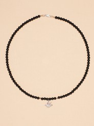 Collier_Colombe Argent Diamants Agate noir_FW2305_Catherine Michiels_strasbourg_france_Bijoux_Jewellery_homme_femme