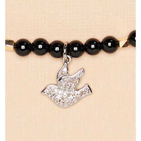 Collier_Colombe Argent Diamants Agate noir_FW2305_Catherine Michiels_strasbourg_france_Bijoux_Jewellery_homme_femme