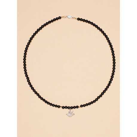 Collier_Colombe Argent Diamants Agate noir_FW2305_Catherine Michiels_strasbourg_france_Bijoux_Jewellery_homme_femme