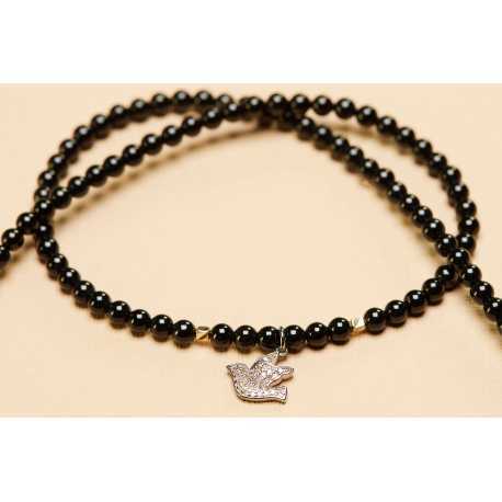 Collier_Colombe Argent Diamants Agate noir_FW2305_Catherine Michiels_strasbourg_france_Bijoux_Jewellery_homme_femme