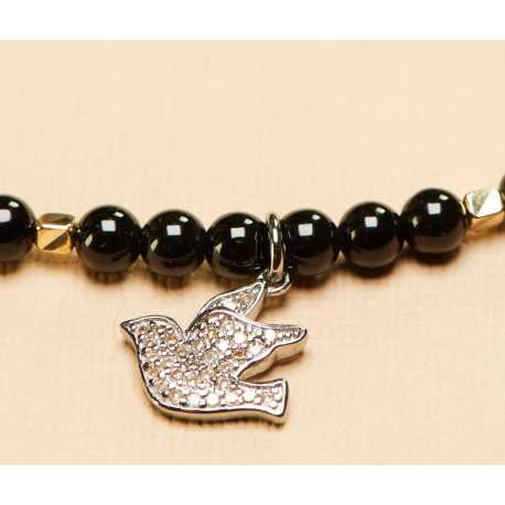 Collier_Colombe Argent Diamants Agate noir_FW2305_Catherine Michiels_strasbourg_france_Bijoux_Jewellery_homme_femme