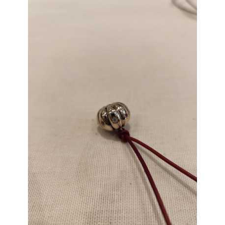 Pendentif_citrouille Argent Saphirs Diamant lien cuir_0157ss_Catherine michiels_Boutique_Strasbourg_algorithmelaloggia