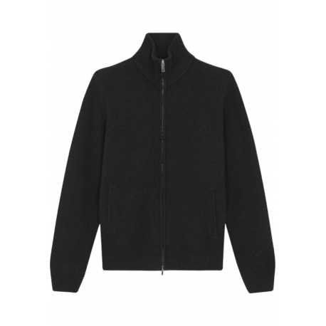 Veste Gilet Col Montant Homme Gilet Zippé Col Montant Noir