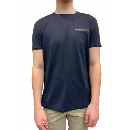 T-shirt liseré orange poitrine black navy 24213 60 boutique strasbourg france vêtements homme rrd roberto ricci design
