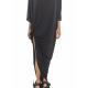 Robe cupro stretch noir fente plissée Edfu Dress RP01D 2577 HPZ 09 boutique shop tendance vêtements femme alsace 