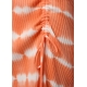 Robe maille froncée orange blanc W2R 733N M31174 13