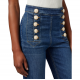 Jeans à pont boutons Ivoire Brut délavé Elisabetta Franchi Femme PJ44D 3693 139 boutique tendance strasbourg france