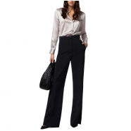 Pantalon Large Noir poches arrière PA021 5981 110 Elisabetta Franchi Femme