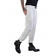 Pantalon Slim écru carreaux Noir lin coton LM143 La Haine Inside Us Homme strasbourg boutique online algorithme la loggia