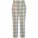 Pantalon Madras turquoise jaune W2R 308T M31154 92 Paul Smith Femme boutique strasbourg tailleur pant suit woman