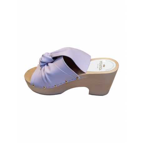 Sabot Nœud cuir parme 8,5cm YOJI SOFT Youyou Boutique Strasbourg Online 