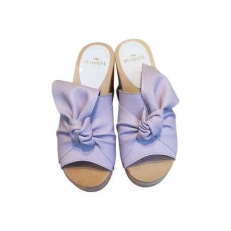 Sabot Nœud cuir parme 8,5cm YOJI SOFT Youyou Boutique Strasbourg Online 