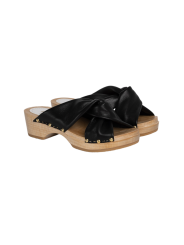 Sabot Cuir croisé noir 4,5cm YOURI SOFT Youyou Femme boutique shopping tendance strasbourg france chaussures shop
