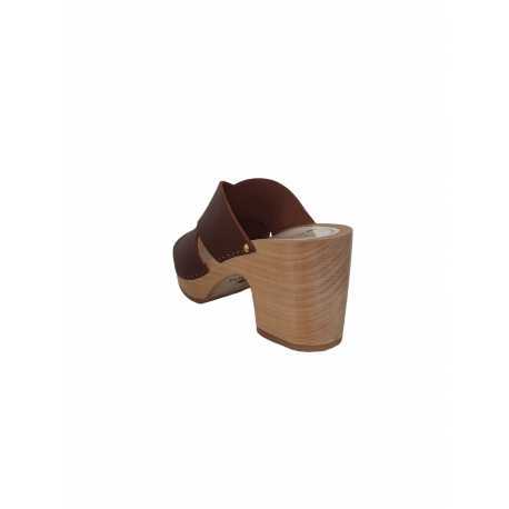 Sabot YZIS croisé cuir havana 7,5cm Youyou Femme Boutique Strasbourg Online 