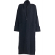 Manteau long tricot Yack noir fente arrière haute poches DK01 01 Isabel Benenato Femme Boutique Strasbourg Online 