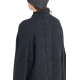 Manteau long tricot Yack Gris fente arrière haute poches DK01 80 Isabel Benenato Femme Boutique Strasbourg Online 