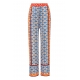 Pantalon géometrique large sable bleu orange 105062 2708 Ivi Collection