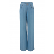 Jeans large fluide délavé clair 105109 light blue denim Ivi Collection Femme