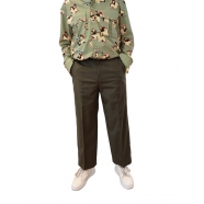 Pantalon lin vert olive large droit M1R 825Y M02291 63 Paul Smith Homme Boutique Strasbourg online pant men fashion