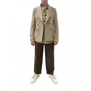 Pantalon lin vert olive large droit M1R 825Y M02291 63 Paul Smith Homme Boutique Strasbourg online pant men fashion