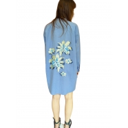 Robe tunique bleue brodée fleurs W1A 334F MU984 42 Paul Smith Femme Boutique Strasbourg Online concept store dress