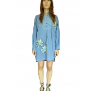 Robe tunique bleue brodée fleurs W1A 334F MU984 42 Paul Smith Femme Boutique Strasbourg Online 